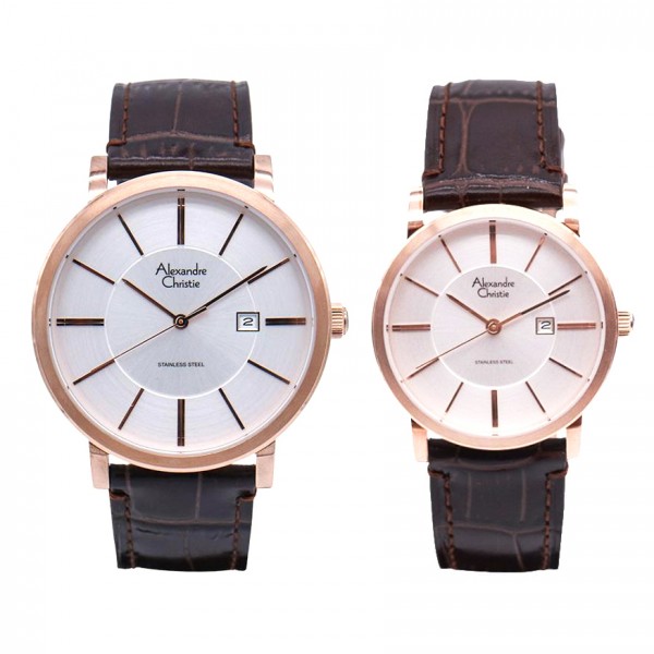 Alexandre Christie AC 8344 Rosegold White Couple